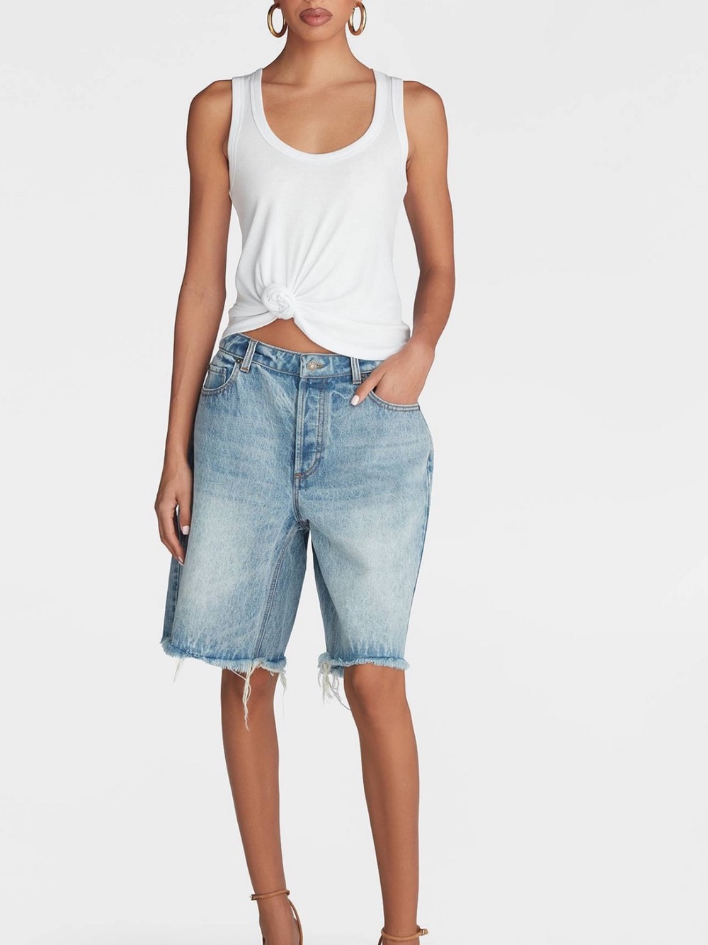 KBB by Kahlana Women’s Denim Bermuda Shorts Light Wash. New With Tags.